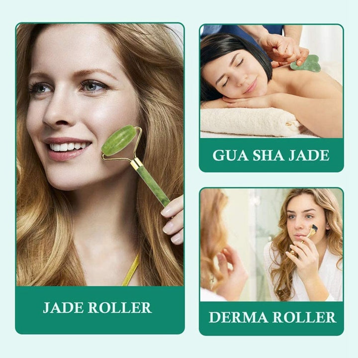 3-in-1 Jade Roller &amp; Gua Sha Set