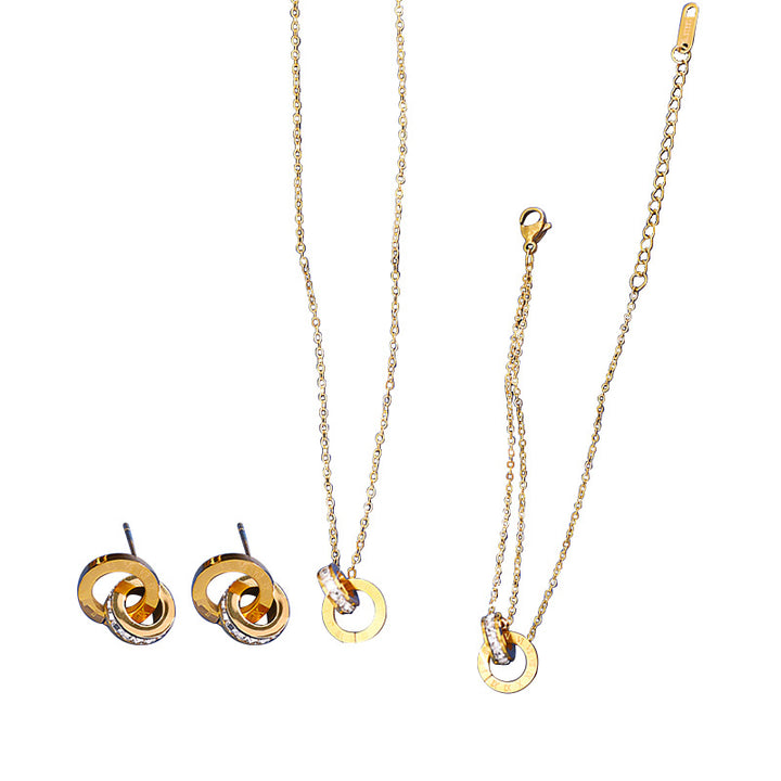 Dreiteiliger Schmuckset Gold